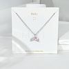 304 Stainless Steel Pave Pink and Clear Cubic Zirconia Pendant Necklaces FS-WGACF2A-09-1