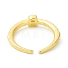Clear Cubic Zirconia Initial Letter Open Cuff Ring RJEW-H120-09G-B-3