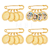 4Pcs Iron Brooches JEWB-UN00009-1