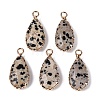 Natural Dalmatian Jasper Faceted Pendants G-Q606-104G-05-1