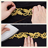 Sew on Ethnic Style Embroidery Leaf Polyester Hollow Lace Ribbons OCOR-WH0008-113-3