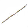 Ion Plating(IP) Two Tone 201 Stainless Steel Byzantine Chain Bracelet for Men Women BJEW-S057-95B-2