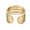 304 Stainless Steel Multi-string Open Cuff Ring RJEW-T023-33G-2