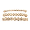 3Pcs 3 Styles Electroplated Natural Lava Rock Round Beads Stretch Bracelets for Women Men BJEW-JB11982-2