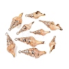 Electroplate Natural Spiral Shell Pendants SSHEL-Q100-38G-1