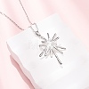 304 Stainless Steel Flower Pendant Cable Chain Necklaces for Men Women NJEW-K308-05G-P-1