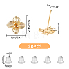20Pcs Brass Stud Earring Findings KK-FH0004-63-2