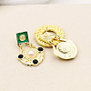 Flat Round with Square Alloy Enamel Dangle Stud Earrings FS-WGA25AE-01-2