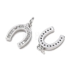 CZ Brass Micro Pave Cubic Zirconia Horse Shoe Charms ZIRC-L018-13P-2