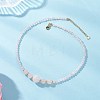 Natural Rose Quartz Round Graduated Beaded Necklaces NJEW-JN05654-01-1
