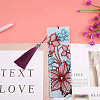 Flower Pattern DIY Diamond Painting Bookmark with Tassel Pendants Kits PW-WG7B1C1-01-3