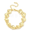 Brass Flat Round Links Bracelets for Women KK-B124-11G-4