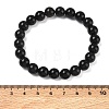 Natural Obsidian Round Beaded Stretch Bracelets GG-CBA12F1-02A-06-5