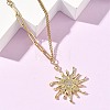 304 Stainless Steel Micro Pave Clear Cubic Zirconia Pendant Necklaces for Women NJEW-Z103-01G-08-2