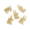 Real 18K Gold Plated Brass Micro Pave Clear Cubic Zirconia Charms KK-E068-VB452-E-4