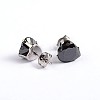 Heart 304 Stainless Steel Cubic Zirconia Stud Earrings X-EJEW-H306-19-6mm-1