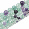 Natural Fluorite Beads Strands X-G-S333-6mm-006-2