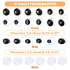 36Pcs 12 Style Black & White Wiggle Googly Eyes Cabochons DIY Scrapbooking Crafts Toy Accessories GLAA-FH0001-56-2