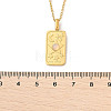 304 Stainless Steel Pave Opalite Rectangle Pendant Necklaces for Women Men NJEW-R018-05G-04-6