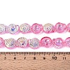 Electroplate Transparent Glass Beads Strands EGLA-S190-05F-4
