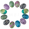 12Pcs 6 Styles Natural Ruby in Zoisite & Sesame Jasper/Kiwi Jasper & Larvikite & Ripple Jasper Cabochons G-FH0002-63B-1