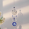 Metal Flat Round with Tree of Life & Evil Eye Hanging Ornaments PW-WG93101-04-1