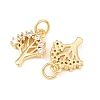 Brass Micro Pave Cubic Zirconia Charms KK-C162-036G-2