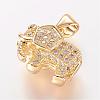 Brass Micro Pave Cubic Zirconia Pendants ZIRC-K060-07G-1