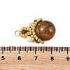 Natural Tiger Eye Round Pendants PALLOY-MZ01402-3