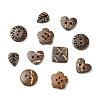 120Pcs 6 Styles Coconut Buttons BUTT-CJ0001-10-8