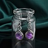 Hexagon Natural Amethyst Dangle Earrings EJEW-K298-01P-01-3