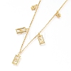 Brass Micro Pave Clear Cubic Zirconia Pendant Necklaces NJEW-L146-17P-3
