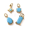 4Pcs 4 Styles Dyed Synthetic Turquoise Faceted Pendants GG-CBAC8BB-01G-1