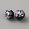 Two Tone Transparent Crackle Glass Beads GLAA-WH0038-15F-2