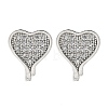 Heart Brass Micro Pave Cubic Zirconia Ear Studs EJEW-D304-35G-2