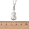 304 Stainless Steel Violin Pendant Cable Chain Necklaces for Men Women NJEW-K308-11P-5
