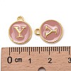 Golden Plated Alloy Enamel Charms X-ENAM-S118-07Y-3