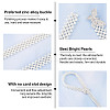 2Pcs 2 Style ABS Plastic Pearl Braided Stretch Chain Belts with Alloy Oval Clasp AJEW-CP0001-66-5