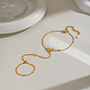 304 Stainless Steel Bowknot Hand Chain Ring Bracelets for Women OJ9238-3