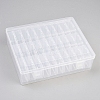 Rectangle Plastic Organizer Storage Boxes with 30Pcs Mini Square Nail Art Small Items Cases CON-WH0095-157-2