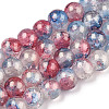 Baking Paint Crackle Glass Bead Strands DGLA-R053-04H-1