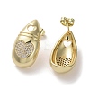 Brass Micro Pave Cubic Zirconia Stud Earrings EJEW-H308-08G-01-2
