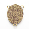Tibetan Style Alloy Cabochon Connector Settings TIBE-Q079-30x40-AG-LF-3