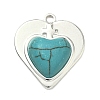 304 Stainless Steel with Dyed Synthetic Turquoise Pendants STAS-G374-05S-12-1