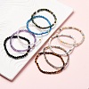 Natural/Synthetic Gemstone Stretch Bracelets Sets BJEW-JB03797-7