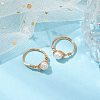Nuggets Natural Cultured Freshwater Pearl Finger Rings RJEW-JR00697-01-2