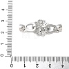 Brass Micro Pave Clear Cubic Zirconia Fold Over Clasps KK-P290-18P-2