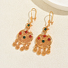 Moon with Star Alloy Chandelier Earrings KY9865-5
