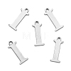 Tarnish Resistant 304 Stainless Steel Alphabet Charms STAS-H122-I-P-2