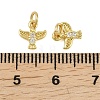 Brass Micro Pave Clear Cubic Zirconia Charms KK-D218-24G-02-3